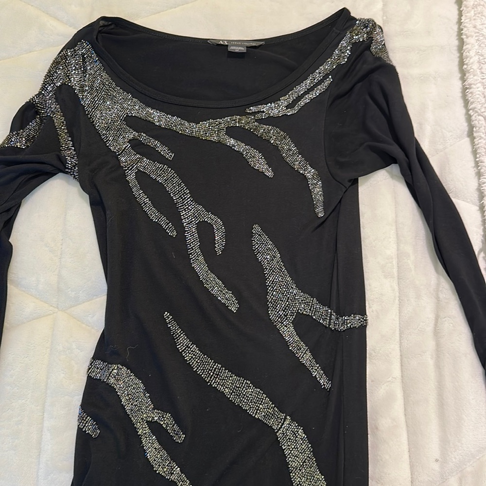 Armani exchange, long sleeve tight dress